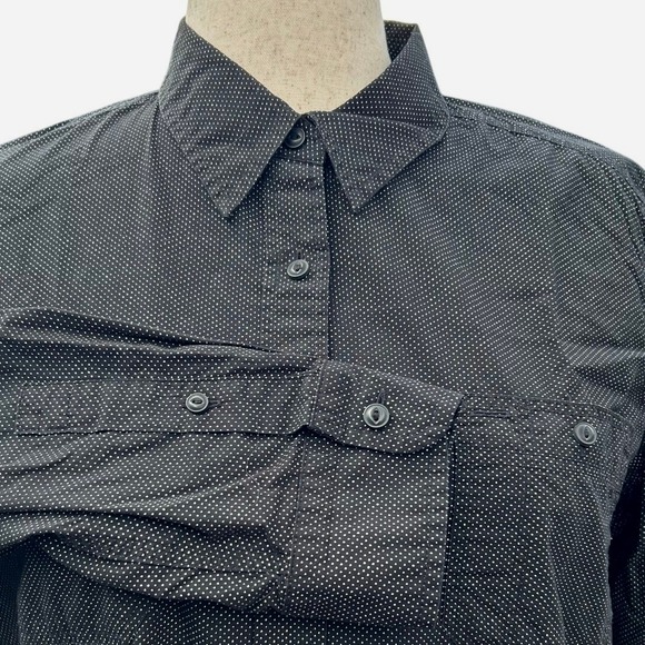 Lauren Ralph Lauren Shirt Wms XL Black Polka Dot All American‎ Classic Preppy - Picture 1 of 6